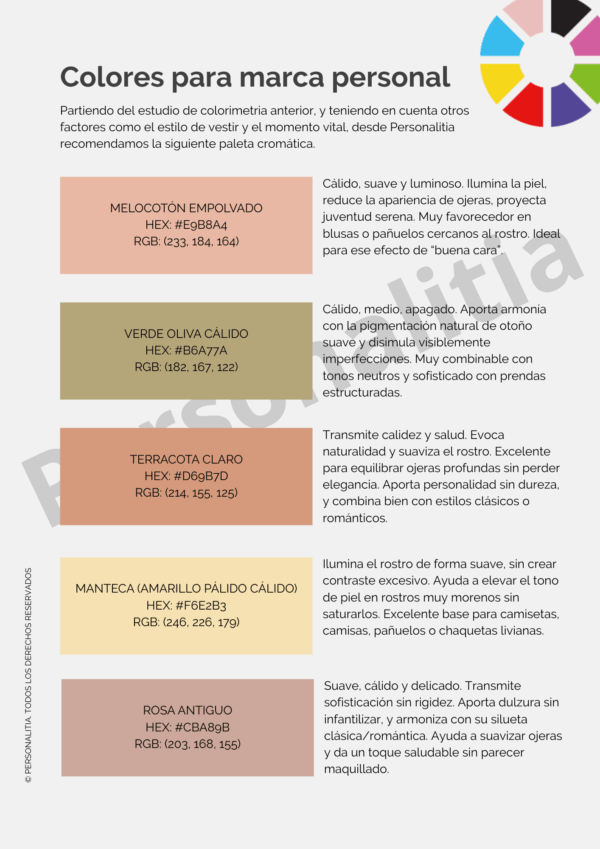 Análisis de color para marca personal